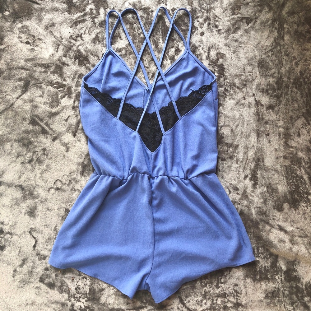 Lace detailed romper